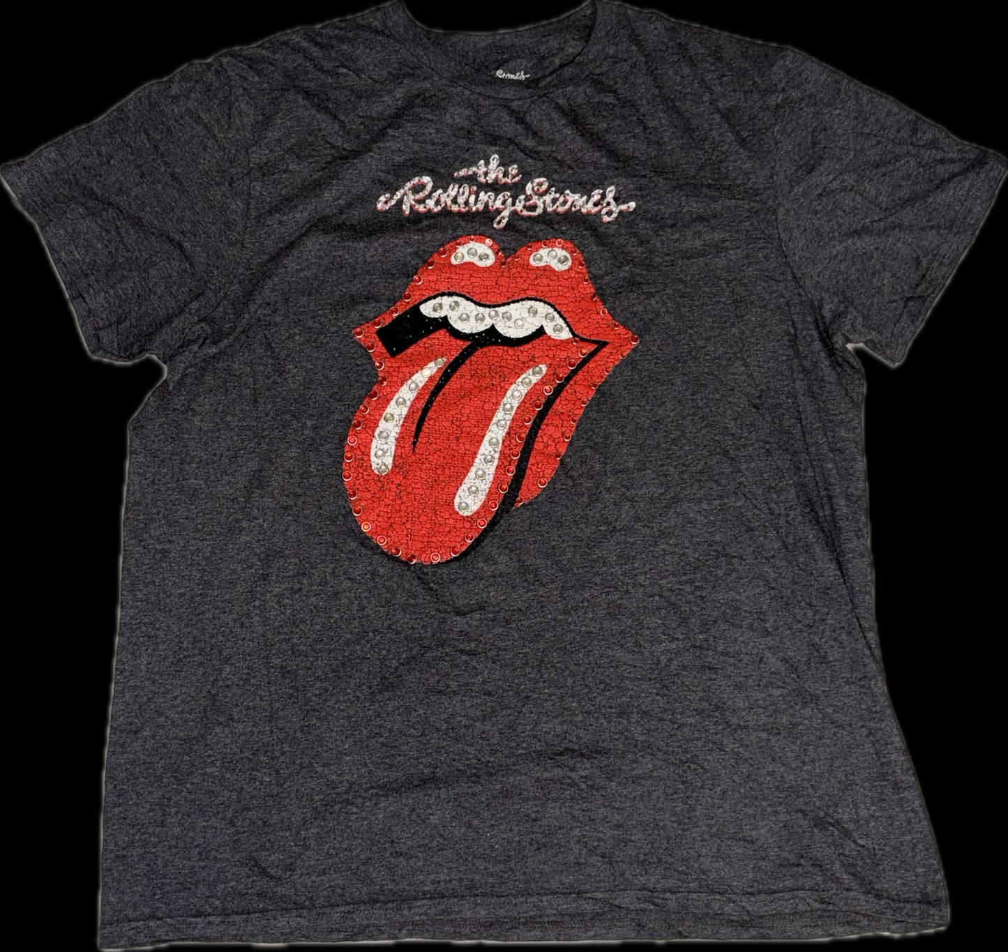 1 of 1 vintage Rolling Stones tee with crystal detailing labeled (large) but fits like a medium.