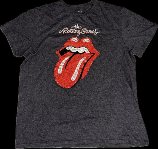 1 of 1 vintage Rolling Stones tee with crystal detailing labeled (large) but fits like a medium.