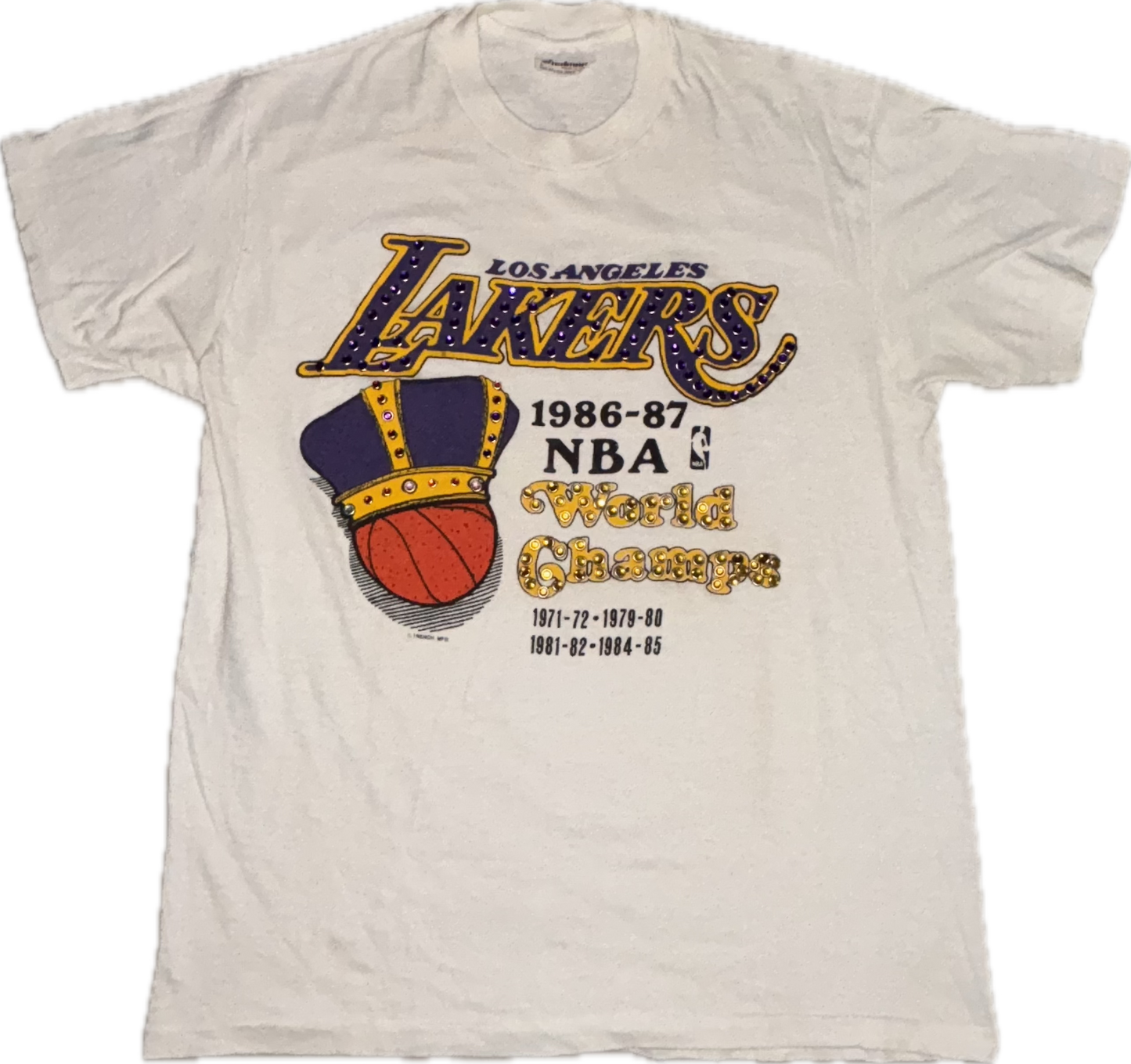 1 of 1…….1986/87 vintage lakers tee